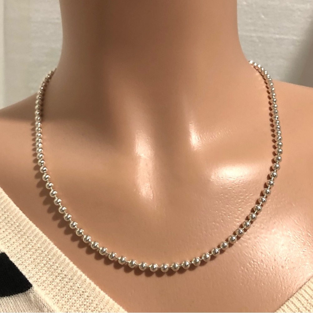 925 sterling Silver Bead Necklace